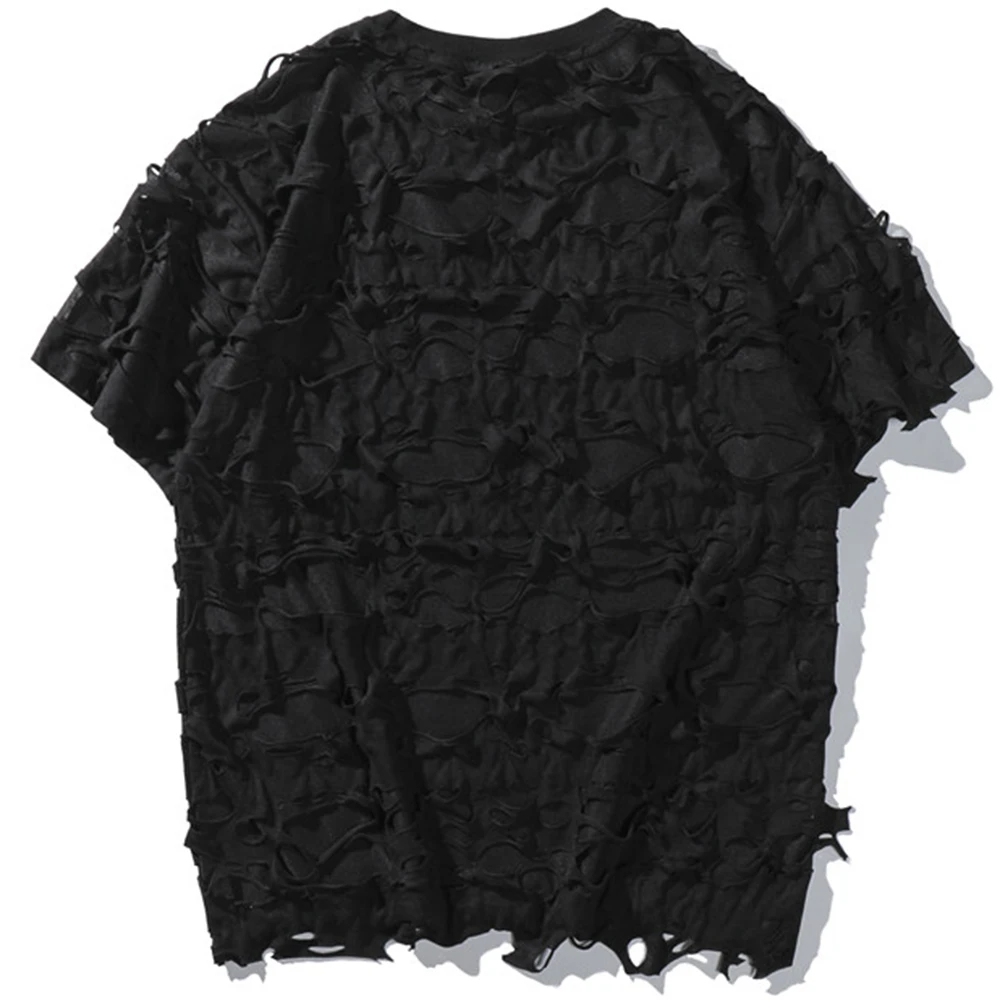 Мужская футболка с коротким рукавом EFUNGAL рваные футболки в стиле хип хоп базовая