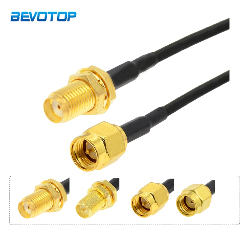 RG174 Cable SMA Male to SMA Female Bulkhead Connector Coax Jumper Pigtail WIFI Router Antenna Extension RG-174 RF Coaxial Cable