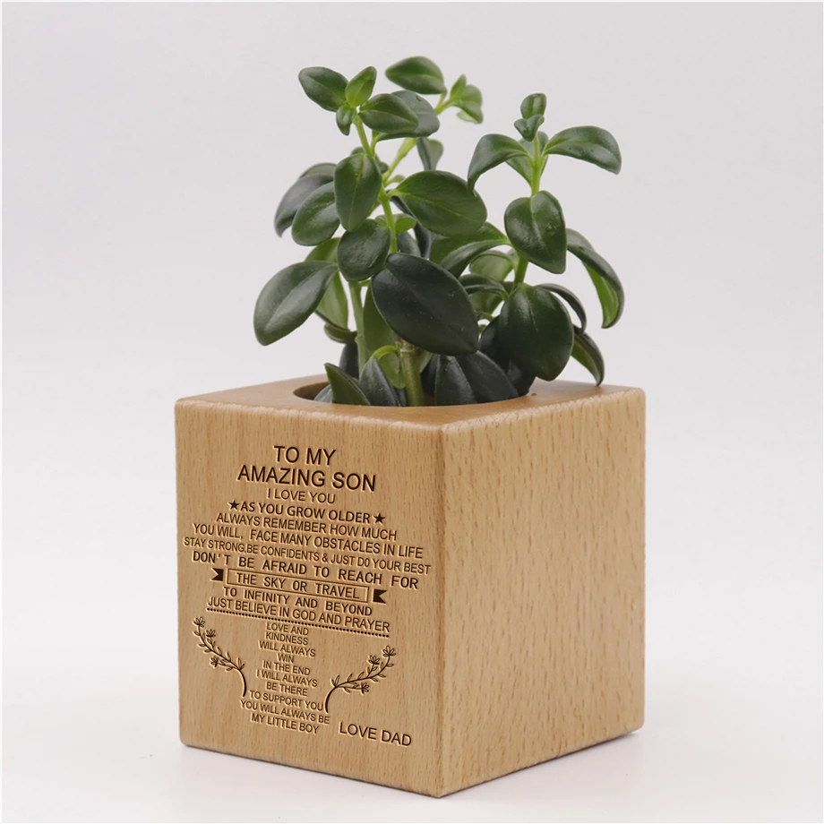Engraved Plant Pot Indoor Square Mini Flower Customized Custom Case Korea Dropship Program Personalized Print Vip Gift HP0043 | Дом и сад