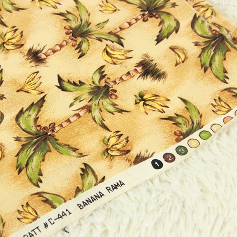 

Pure Cotton Fabric for Dress Coconut banana Cartoon Print Patterns DIY Clothes Handmade Patchwork Sewing Soft Comfortable
