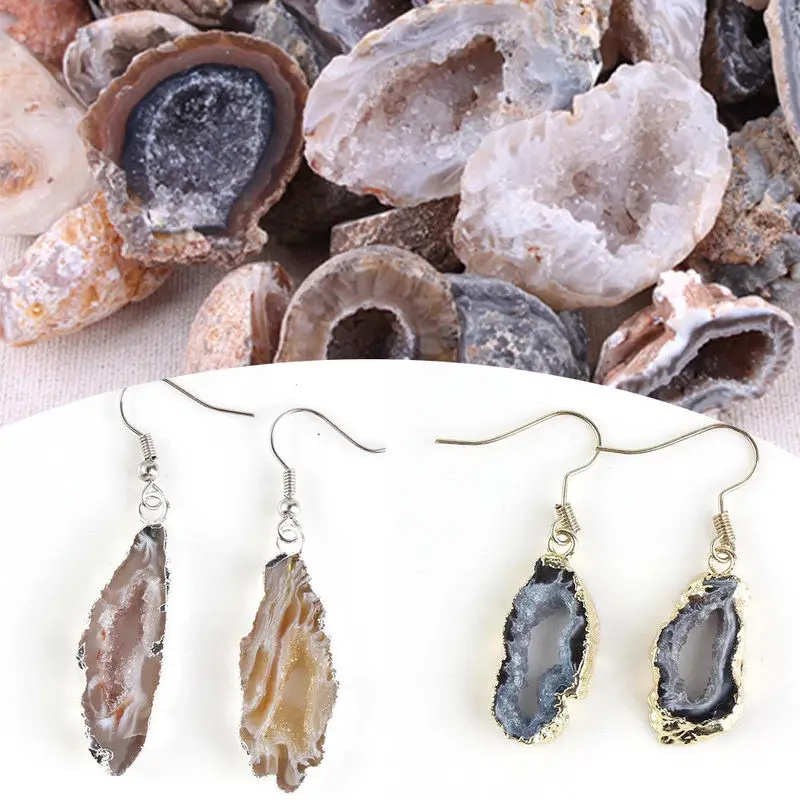 Натуральные Geodes срез камня натуральные кристаллы Halves лечебный камень для
