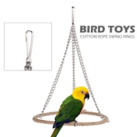 1pc bird rope ring swing cockatiel hanging cages perch hammock bird toys swings supplies parts 1522cm