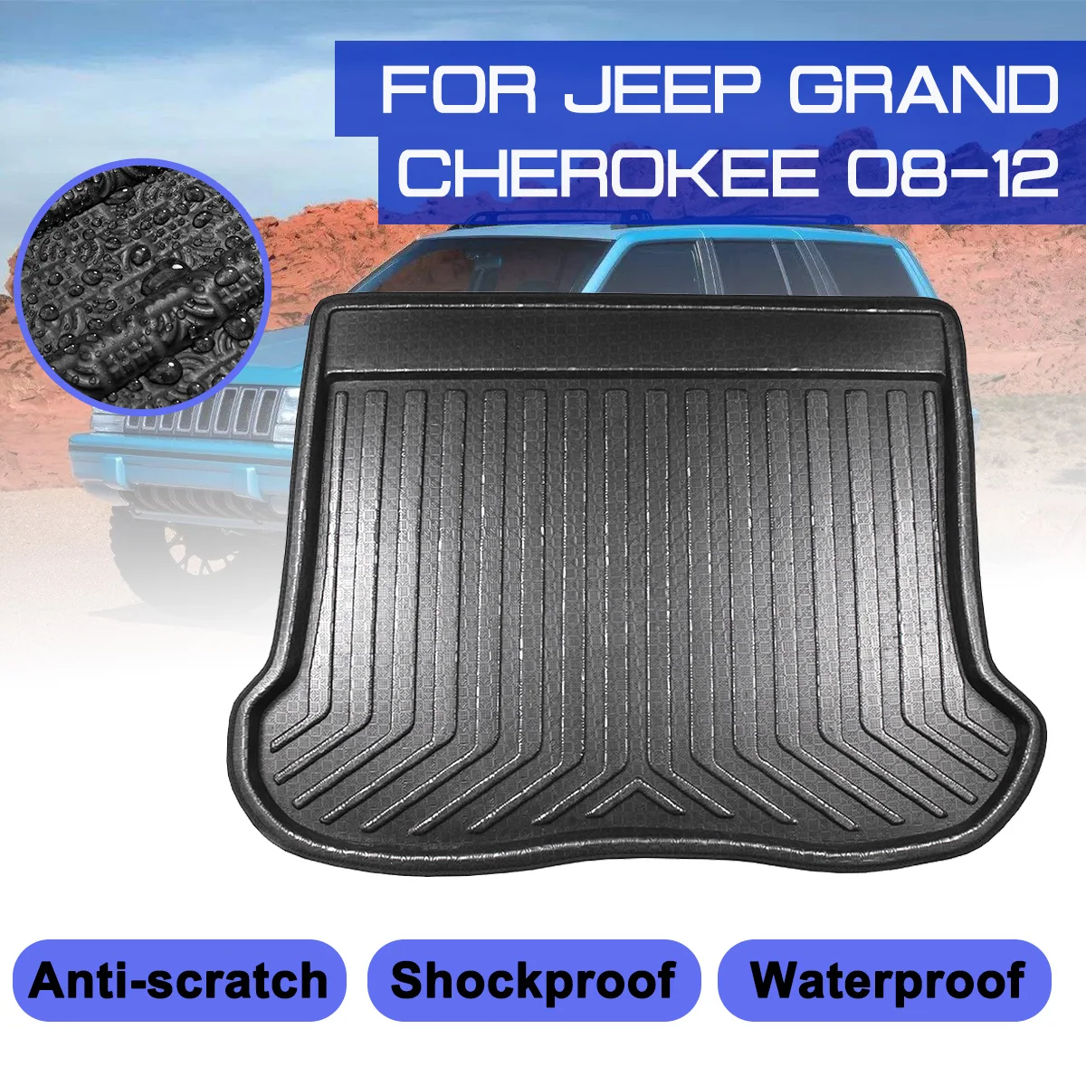 

Для Jeep Grand Cherokee 2008 2009 2010-2012, автомобильный напольный коврик, ковер, задний багажник, противогрязевой чехол