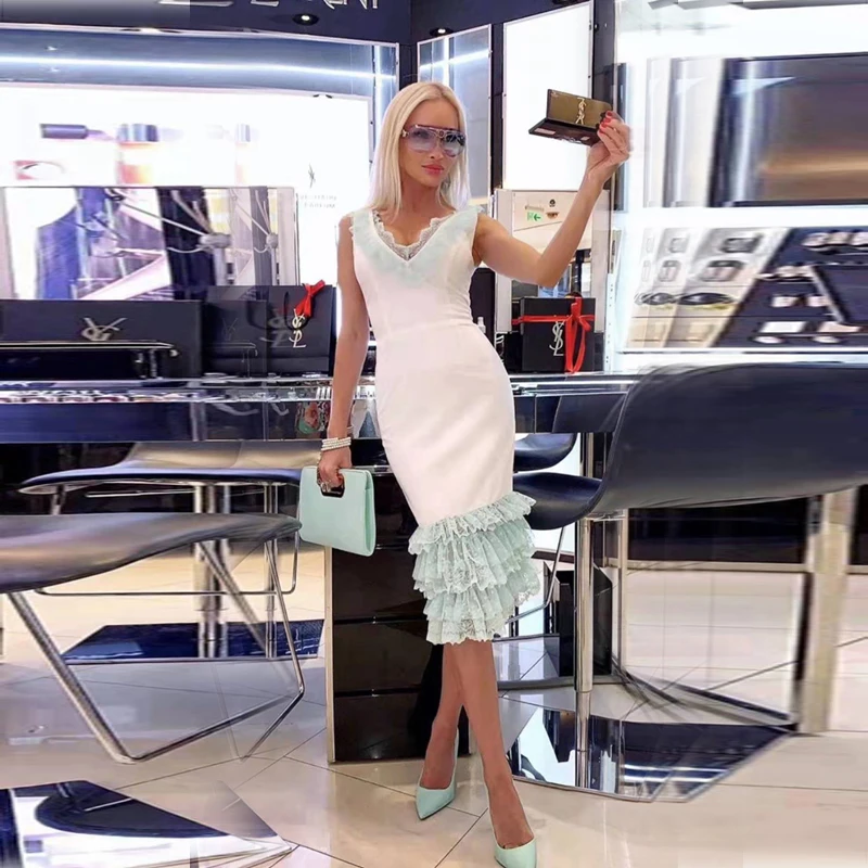 2019 Новый стиль пикантные мятно зеленого цвета с юбкой в складку из тонкого