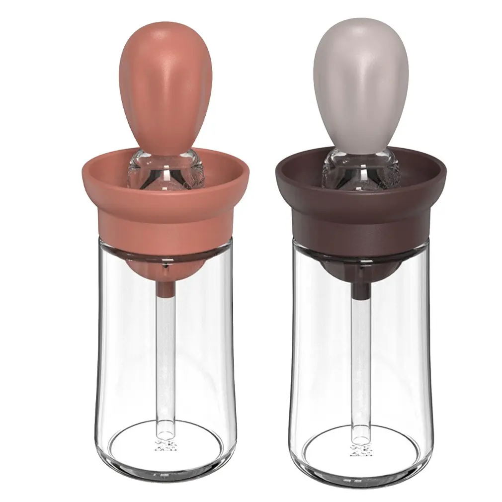 

Baking Ration Brush With Bottle BBQ Brush Creative Cactus Oil Brush Kitchen Oil Bottle Silicone Glass Oil Container With Brush