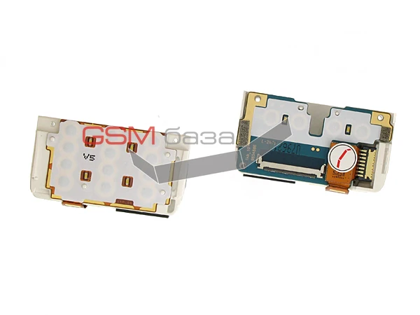 Nokia 3250 - Сборка нижняя (audiobox) со шлейфом камеры подложкой клавиатуры(цвет: White)