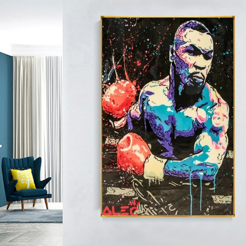 

Street Art Boxing Champion Tyson Graffiti Art Posters and Prints Canvas Painting Wall Art Picture for Children's Room Home Decor