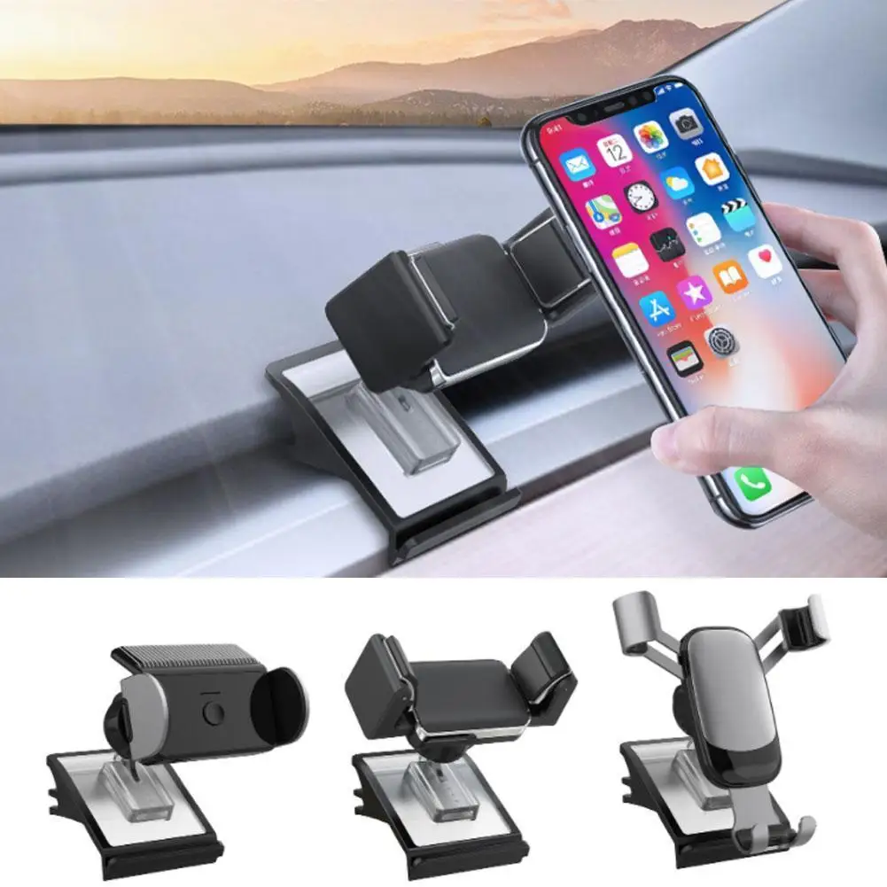 

Car Cell Phone Support Mobile Phone Holder Fixed Clip Safety Phone Holder Stand Mount for Tesla Model3/Y