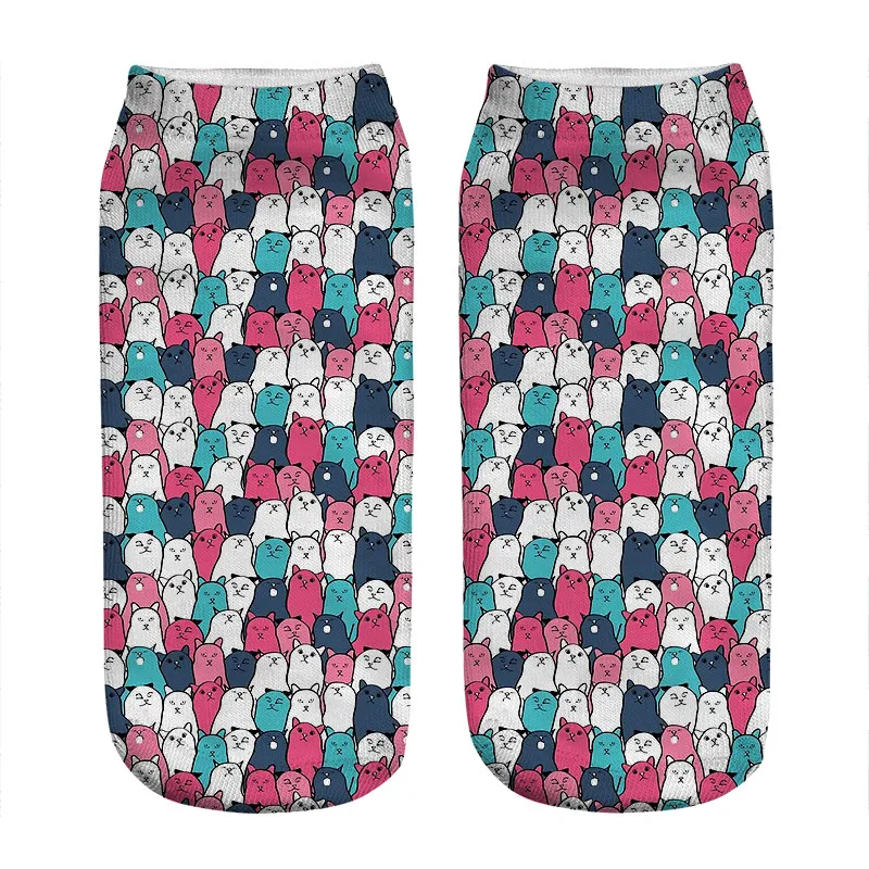 

Женские носки kawaii красочные носки с принтом кошек женские Харадзюку Веселые Смешные новые милые подарочные носки для девочек для женщин
