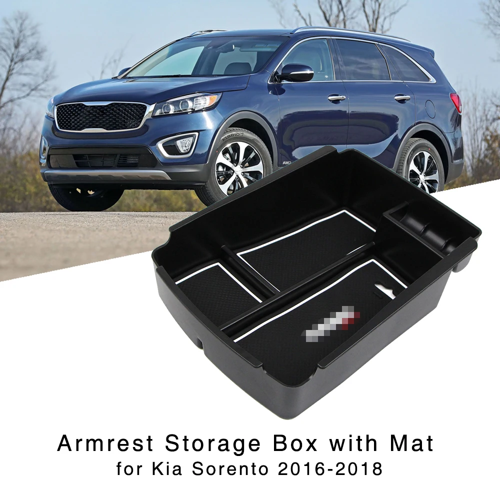 Armrest Storage Box for Kia Sorento 2016 2017 2018 Interior Organizer Central Console Glove Holder Tray
