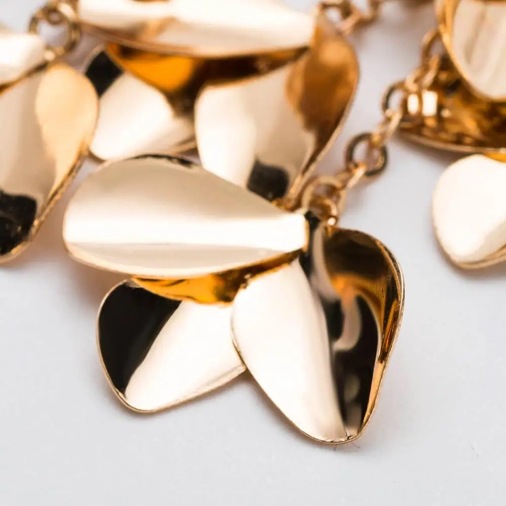 Роскошные индийские длинные серьги-подвески с большим цветком ZA свадебные