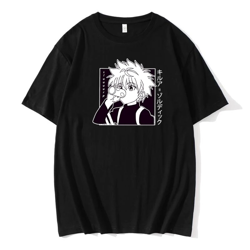 

Sleeve Hunter X Hunter Rilakkuma Anime Attack On Titan Printing Streetwear Cotton Short Men Clothing Oversized T-shirt