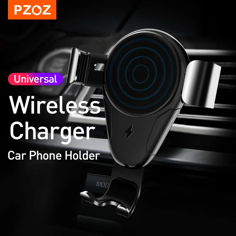 

PZOZ Wireless Charger Mobile Phone Car Bracket For iPhone XS 12 Pro MAX Samsung Huawei Phone Holder Air Vent Mount GPS Bracket