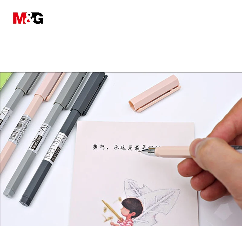 M & G оптовая продажа 3 шт шестигранные тела элегантные шариковые гелевые ручки для