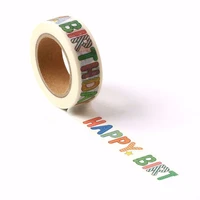 happy birthday washi paper masking tape for decorations