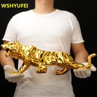 modern abstract gold panther sculpture geometric resin tiger statue wildlife decor gift craft ornament accessories furnishing