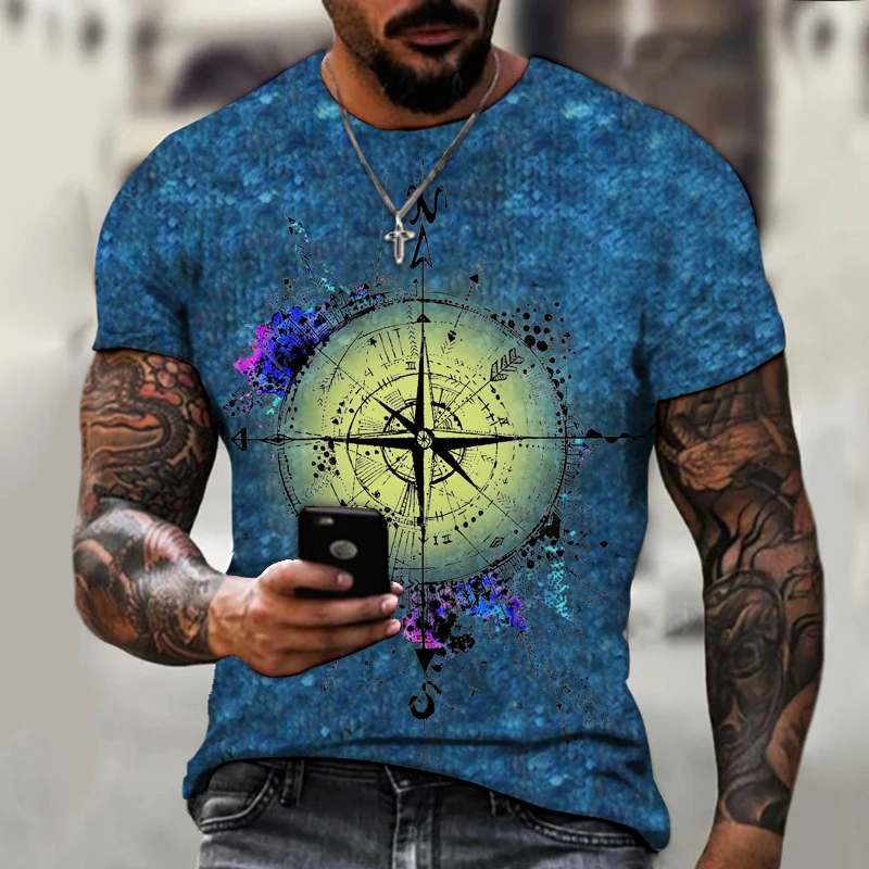 

Trend men's 3d digital printing casual trend summer new style short-sleeved trend men's short-sleeved fashion new style short