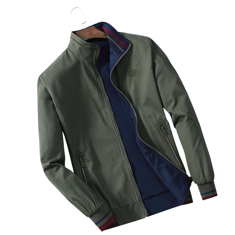 Мужские куртки весенние и осенние вертикальные воротники простые хлопковые с