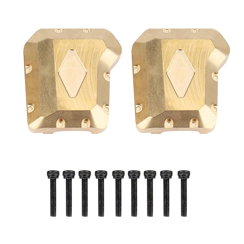 

2Pcs Brass Diff Cover Front & Rear Axle 58G for 1/10 RC Crawler Car Traxxas TRX4 TRX-4 Upgrades Parts Accessories