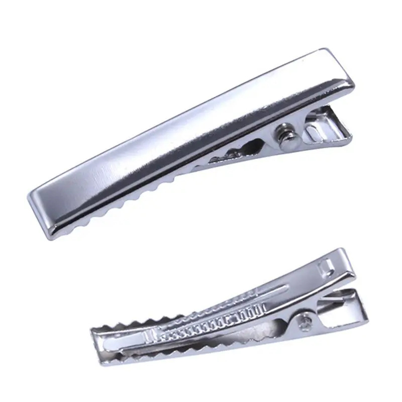 

50 шт., серебряные металлические заколки для волос «крокодил»