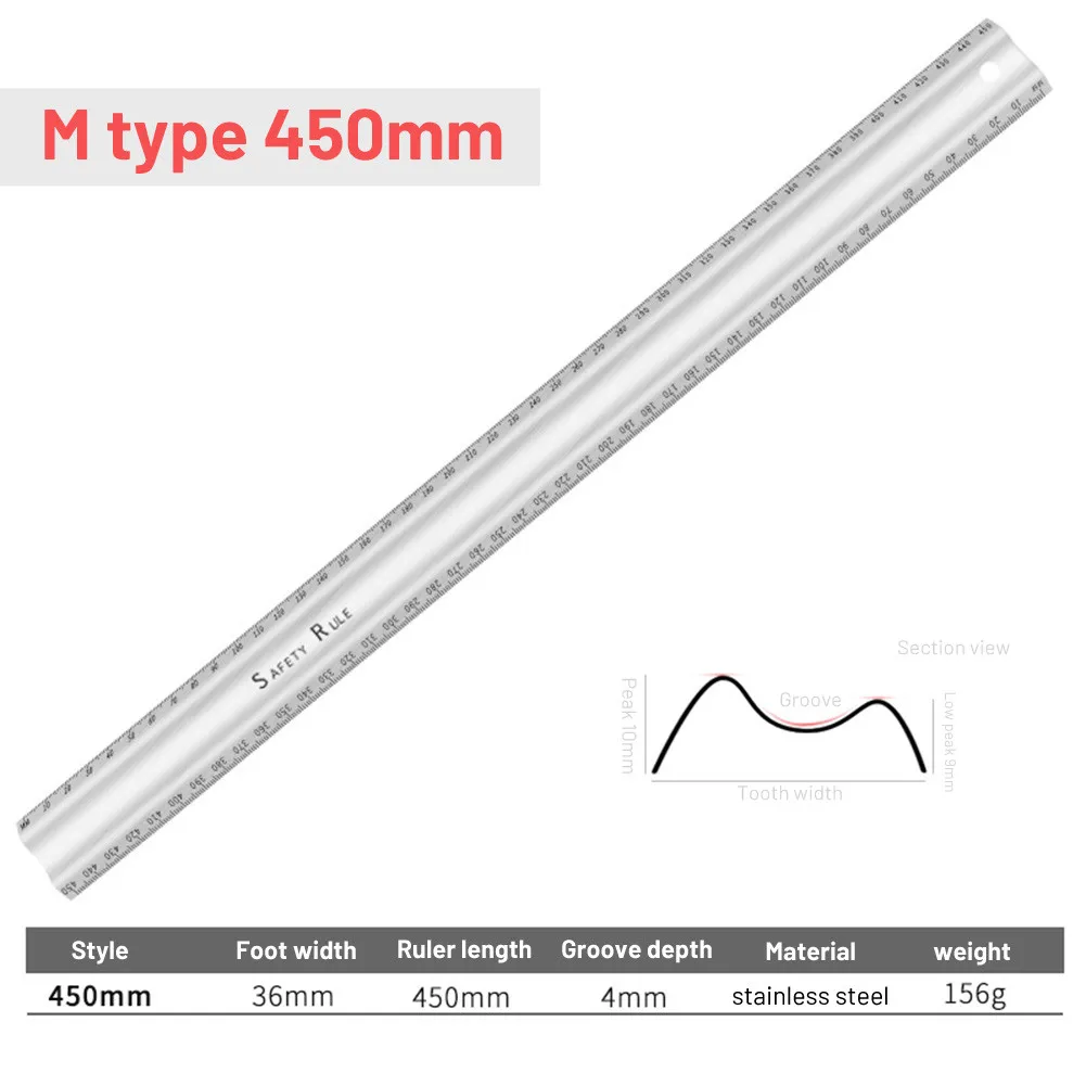 

Линейка M-типа 30/45 см, защитная рулетка с перегородкой, направляющая для рисования и работы по дереву