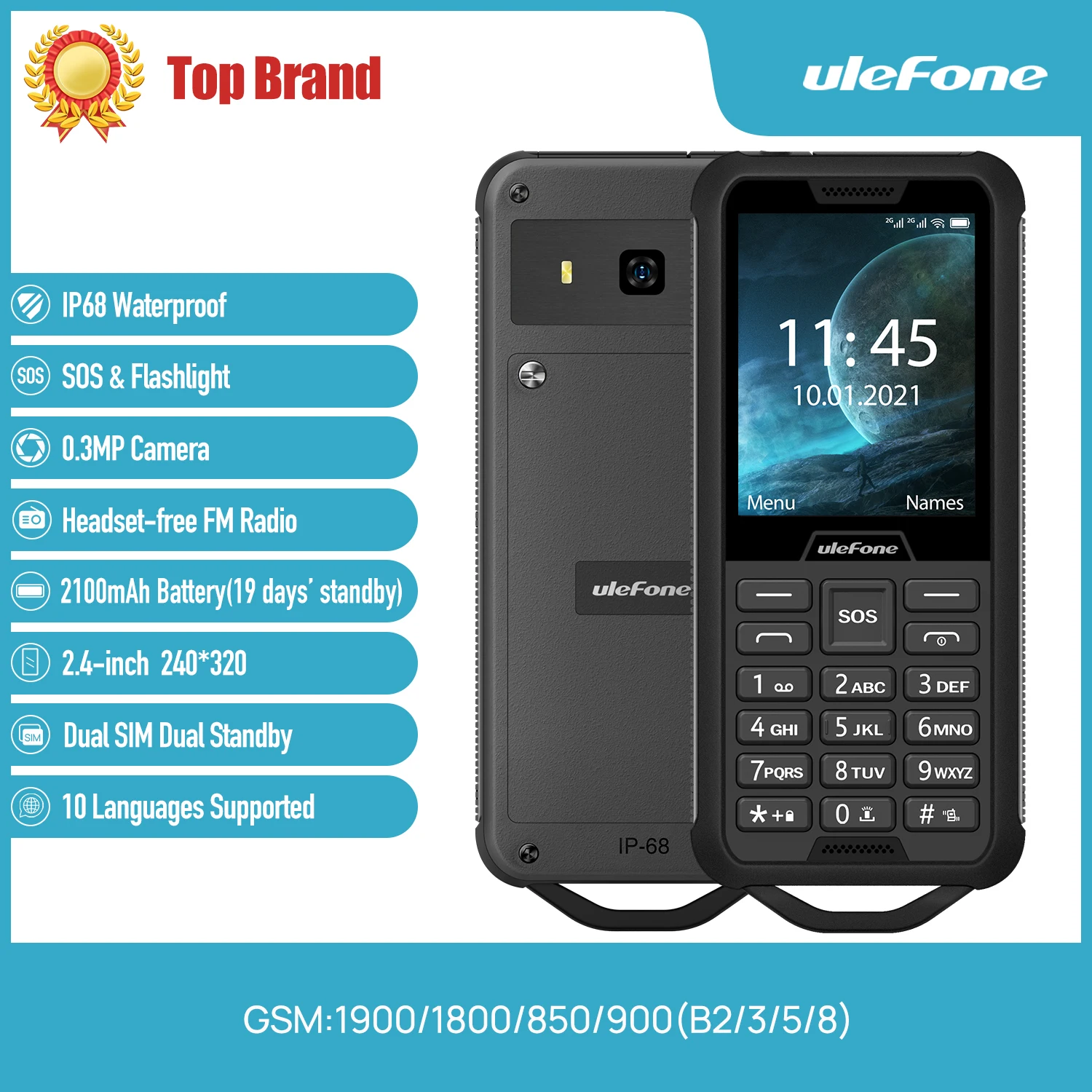 Сотовый телефон Ulefone Armor Mini 2 приключения на открытом воздухе 4 дюйма беспроводное