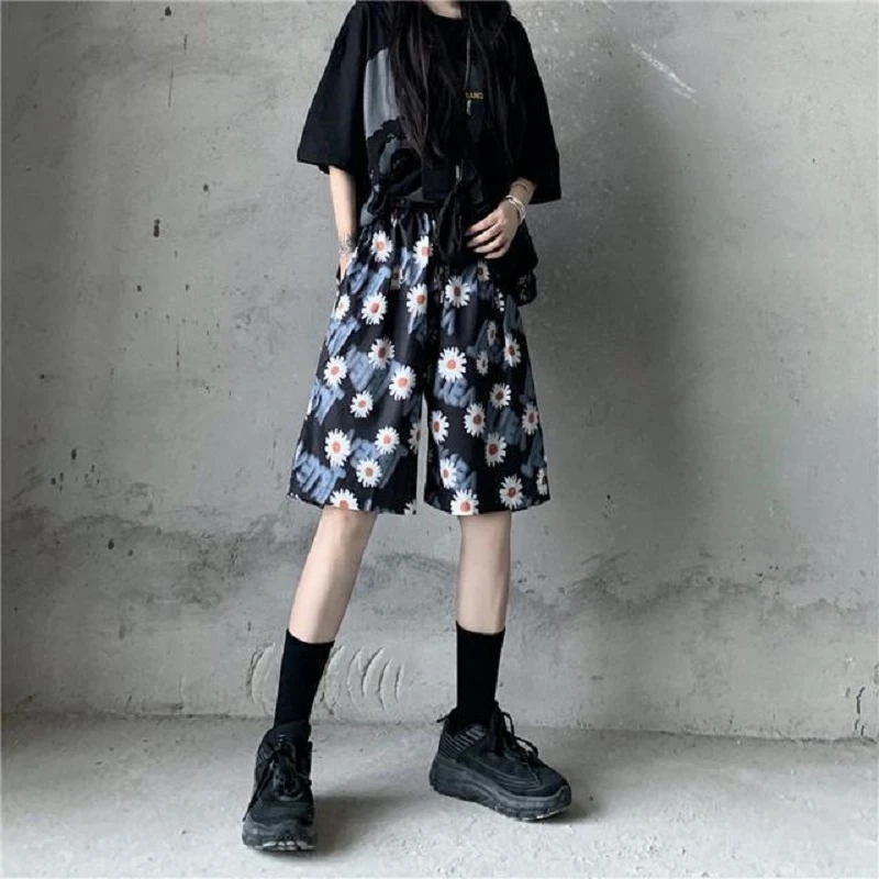 Брюки унисекс в стиле Хай стрит свободные штаны с принтом огненной и темной