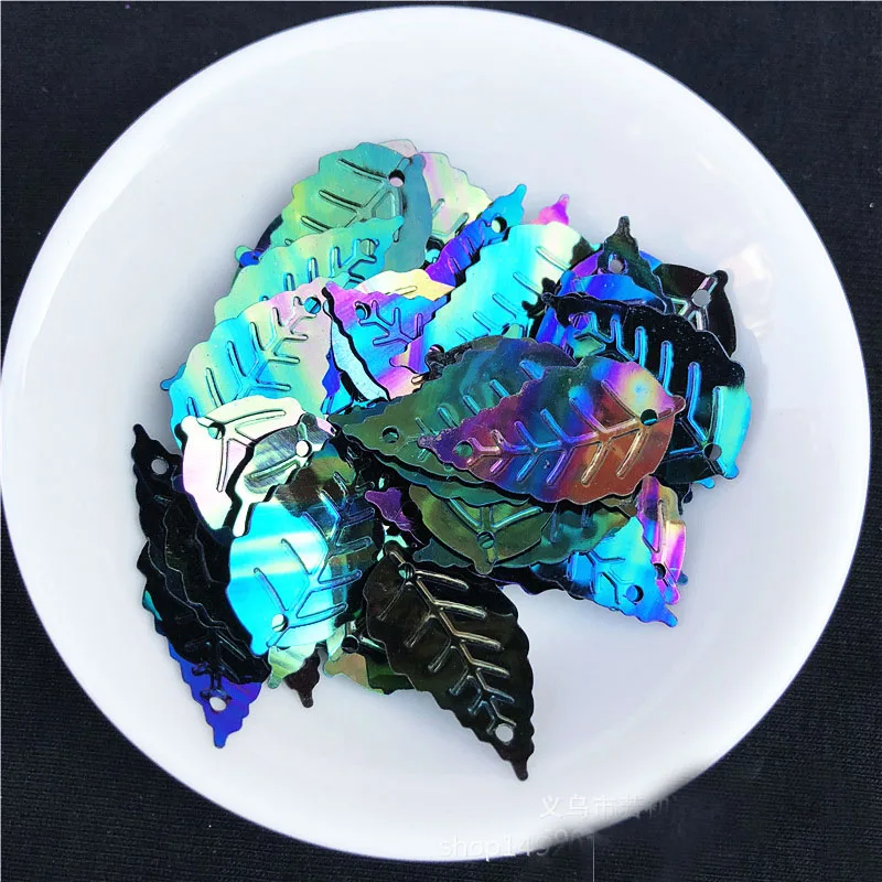 22mm leaf shape PVC bulk sequin clothing hat shoes decoration material earrings pendant | Sequins