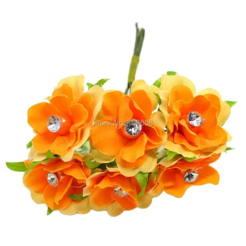 12 шт. букет цветов с тычинками и бриллиантами для украшения|flower stamen|artificial fabric