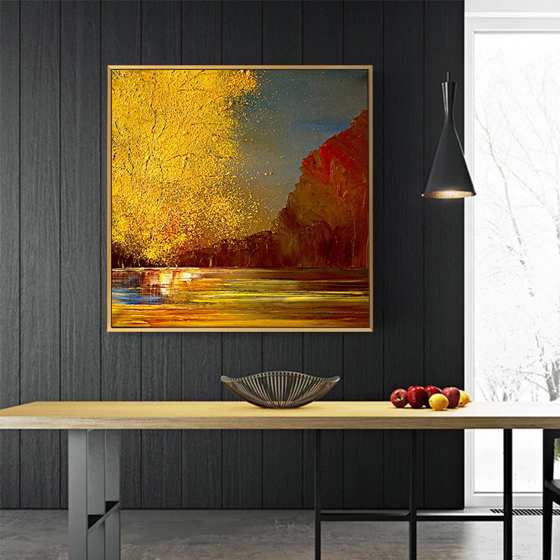 KOWELL 100% Handpainted Abstract Landscape Oil Painting On Canvas Art Gift Home Decor Living Room Wall Art Frameless Picture