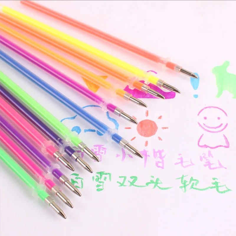 

100 48 24 12 Colors Glitter Neon Color Ink Refills Easy To Replace Cartridges for Glitter Gel Pen Set Art supplies Fashion