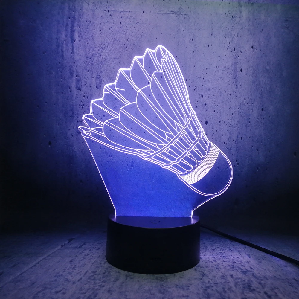 Светодиодный ночсветильник для бадминтона Спортивная декоративная лампа 3D