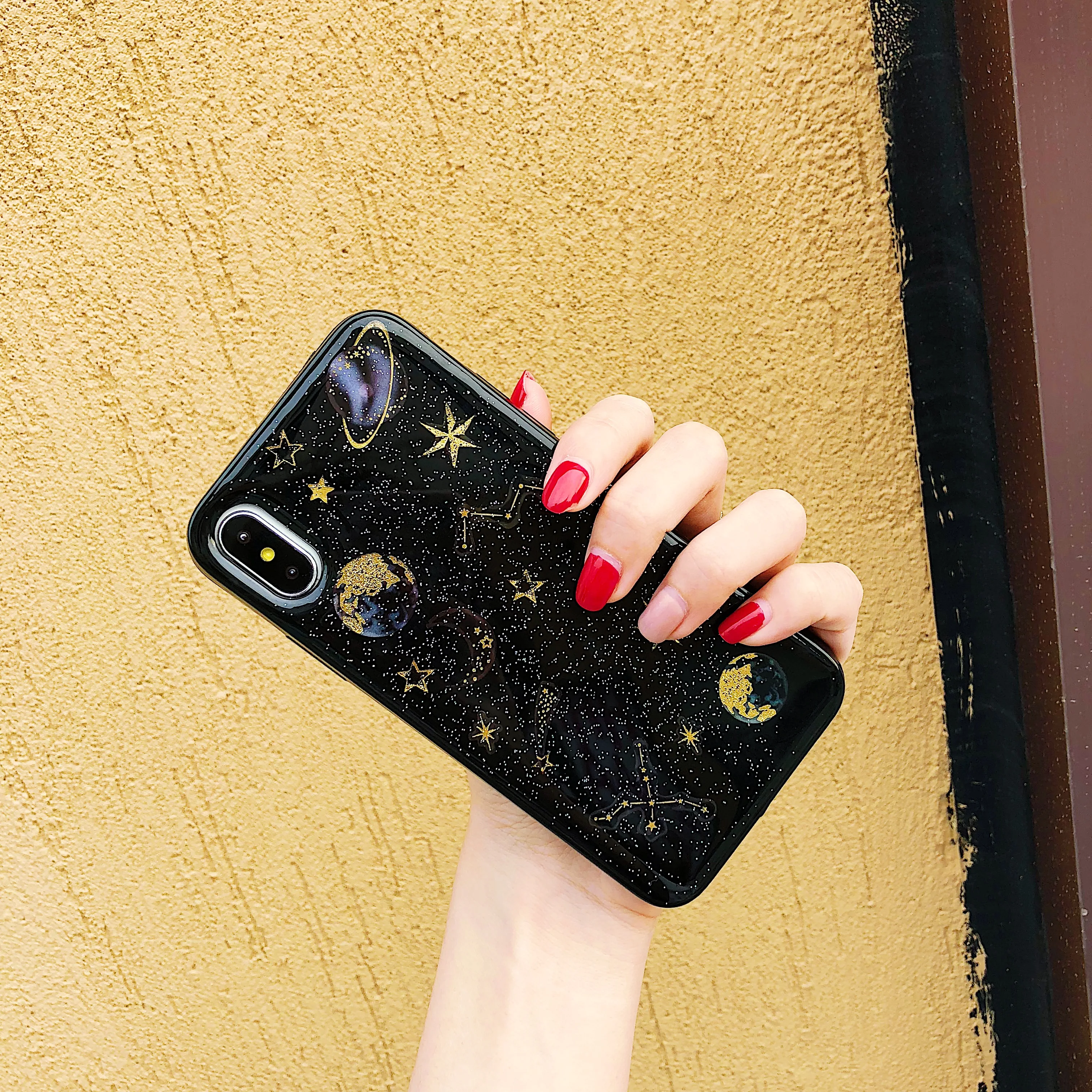 Outer Space Planet Stars Moon Spaceship Phone Case for iPhone 6 plus 6s 7 7plus 8 8plus X XS Max XR Mobile Back Cover |