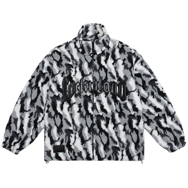 Винтажная куртка в стиле Харадзюку унисекс из овечьей шерсти с принтом змеиной