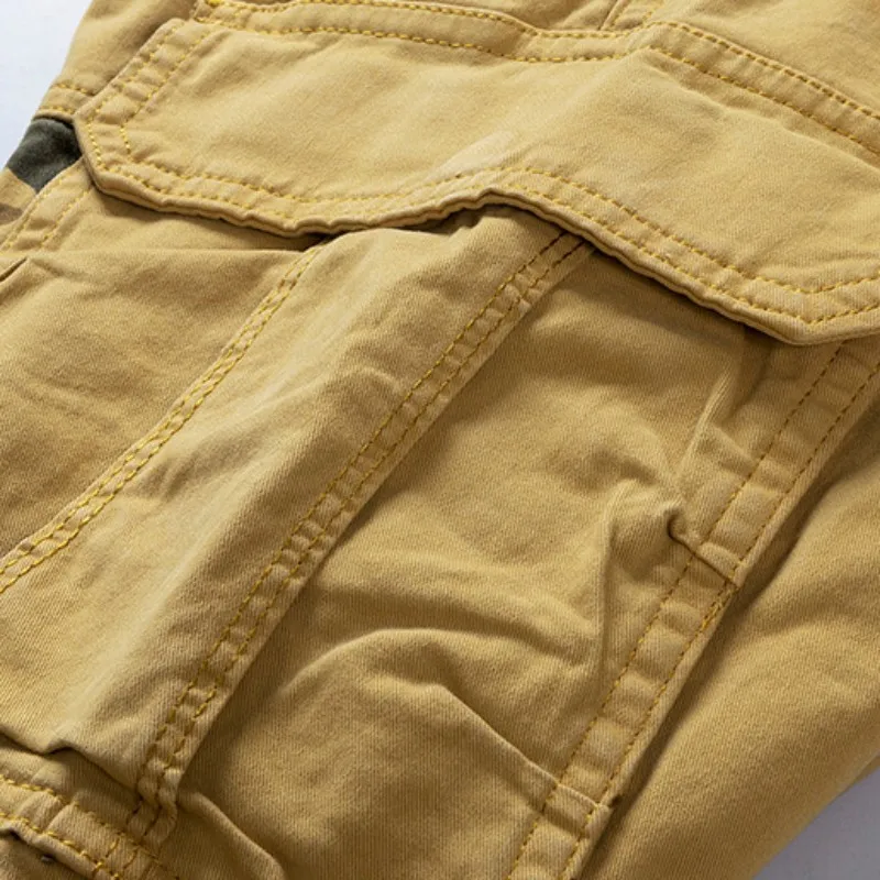 

Safari Style Mens Cotton Casual Pants Patchwork Camouflage Cargo Pants Loose Sweatpants Harajuku Multiple Pocket Work Trousers