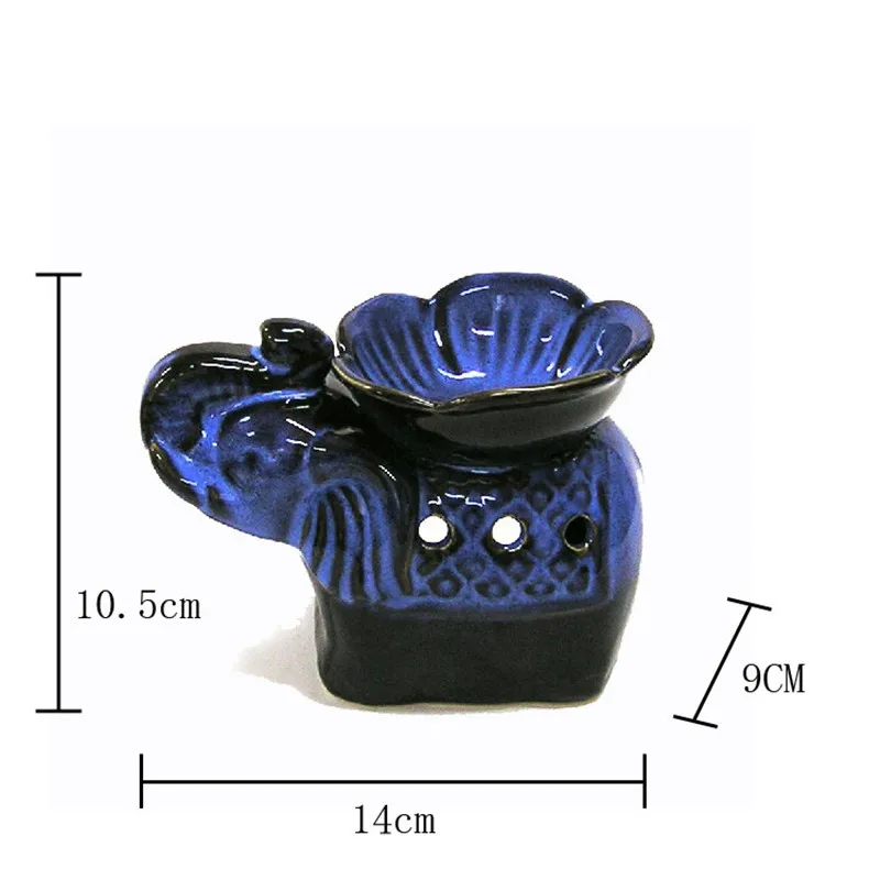 Керамическая тайская арома горелка с изображением слона для благовоний