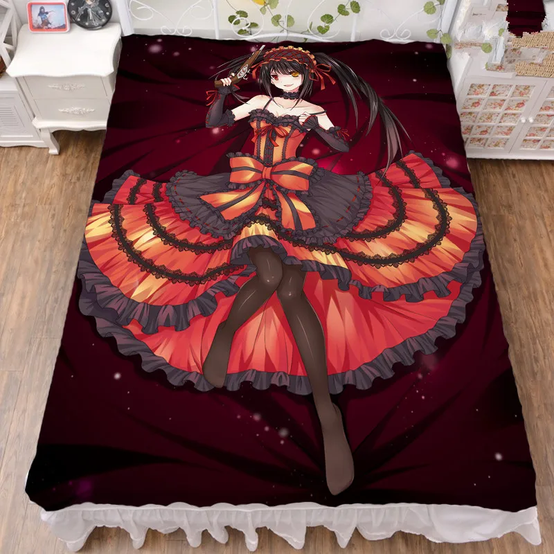Miglior Coscase Anime Giapponese DATE A LIVE Tokisaki Kurumi Nightmare Elohe Lenzuolo In Fibra Di Latte Coperta Di Flanella Trapunta Estiva 150x200cm