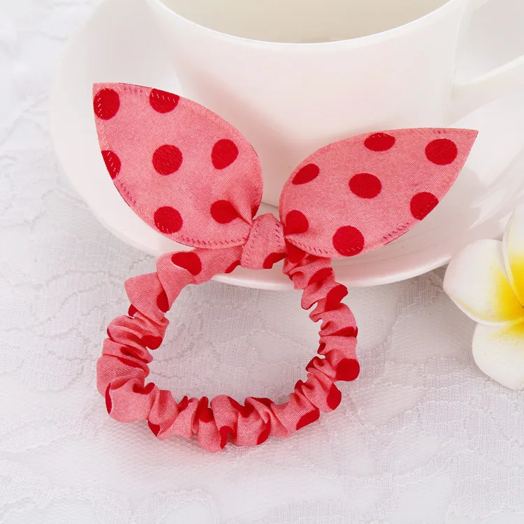 3 pcs/lot Rabbit Ears Hair Band Children Kids Accessories Elastic For Women Girl Rubber Polka Dot Rope |