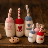 diy baby wool felt milk bottle decorations newborn photography props infant photo shooting accessories home party ornaments j60b