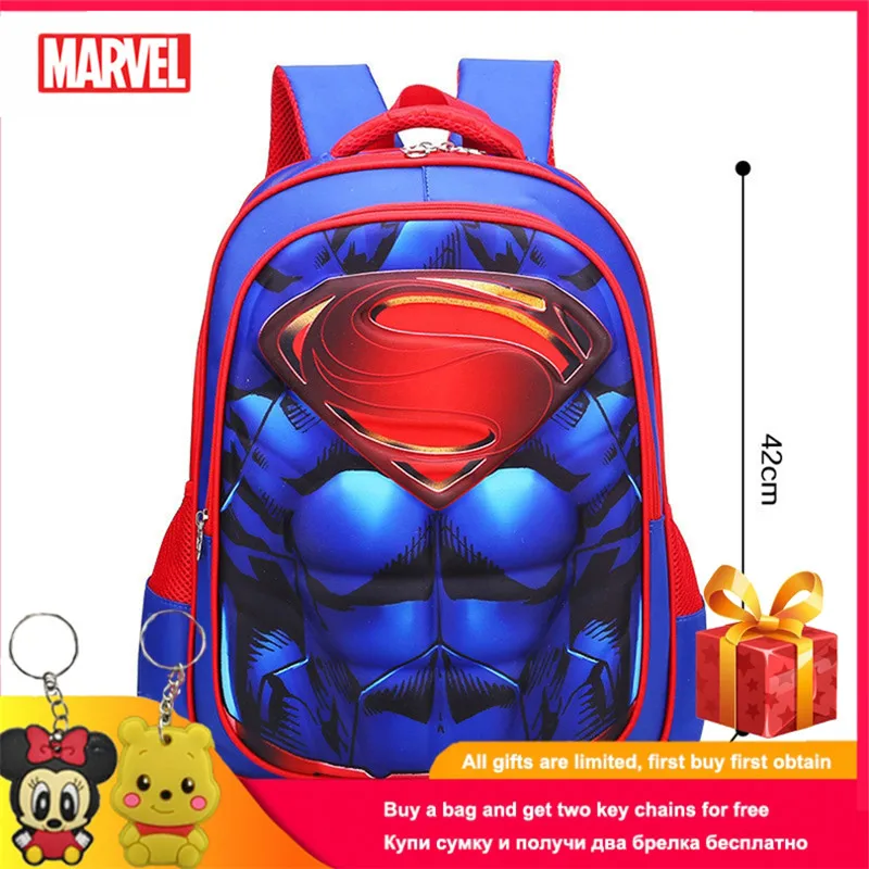 Милый детский школьный портфель MARVEL вместительный рюкзак с 3D мультипликационным