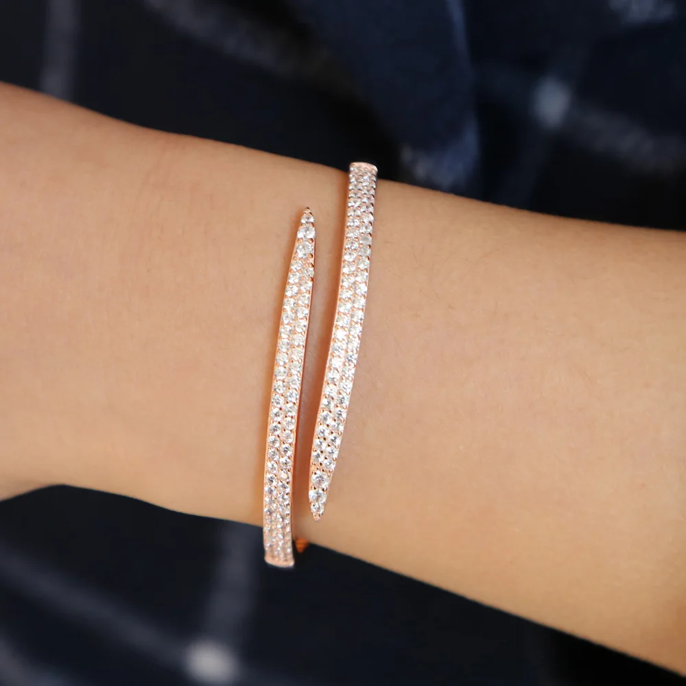 Новые Индивидуальные модные браслеты цвета розового золота дизайн змеи микро