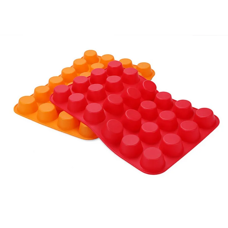 

Creative 24 Well Multi Grid Silica Gel Cake Mould Baking Tray Multi Grid Round Silicone Muffin Cup Mould Jelly Biscuit Baking Pa