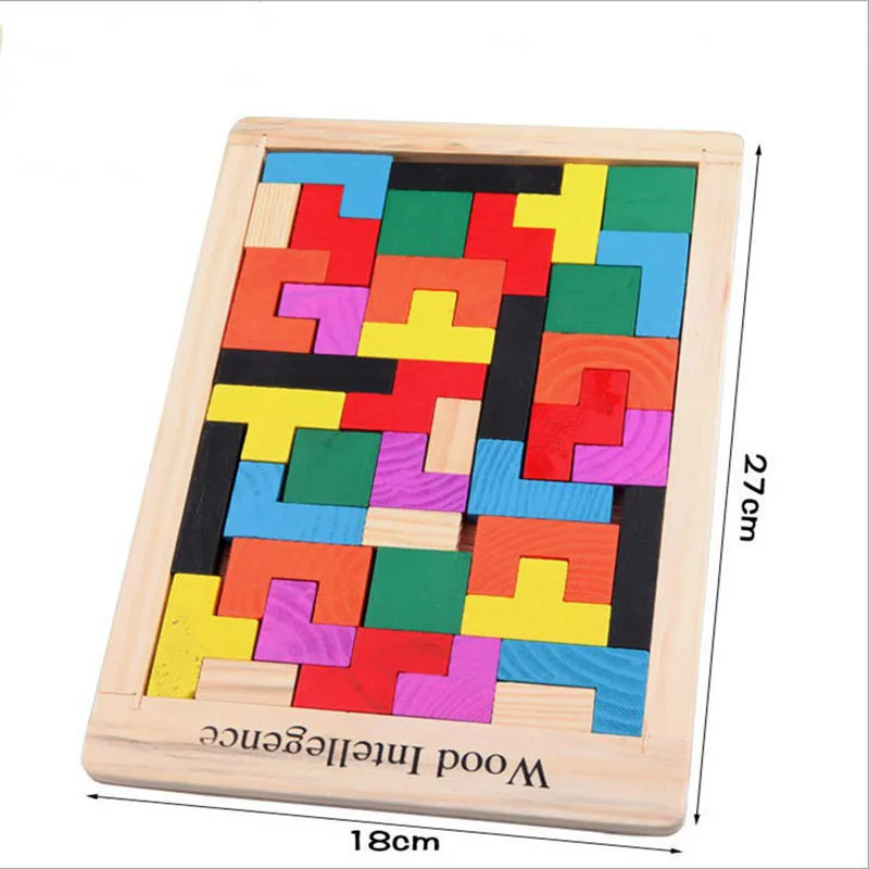 Kids Toys Colorful Wooden Tangram Brain Teaser Puzzle Tetris Game Intellectual Educational Toy Gift for Children | Игрушки и хобби