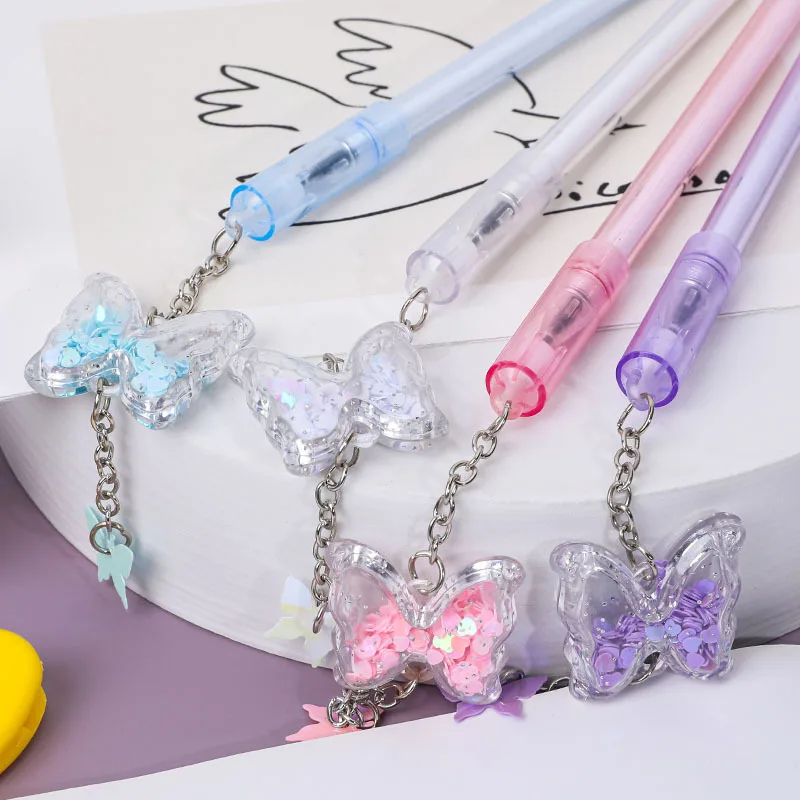 0 5 мм kawaii butterfly гелевая ручка с подвеской Новинка карамельных цветов для детей