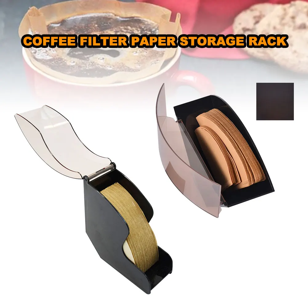 

Hand Drip Coffee Filter Paper Holder Storage Box Serving Fan-shaped Filter Paper Storage Shelf Dust Proof Countertop Dispenser