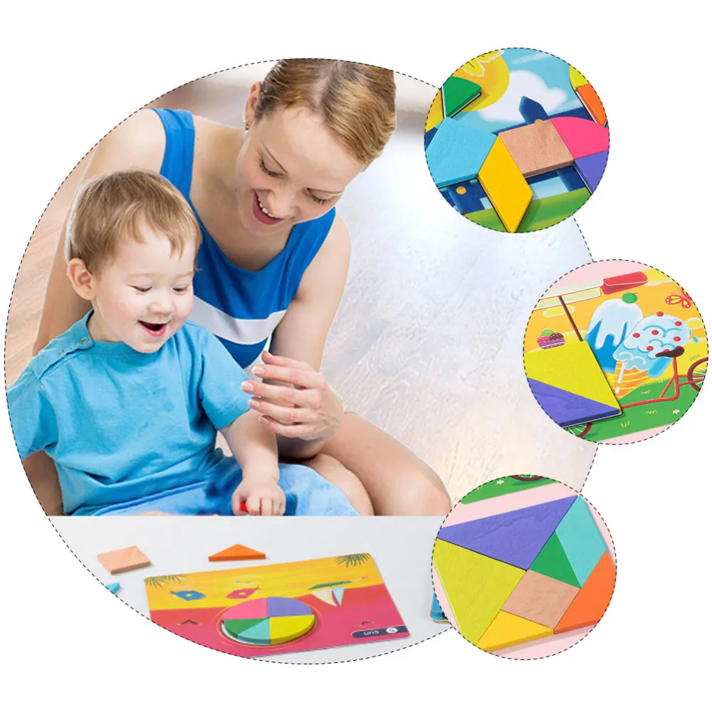 1 Набор деревянные головоломки обучающие игры безопасные забавные блоки для