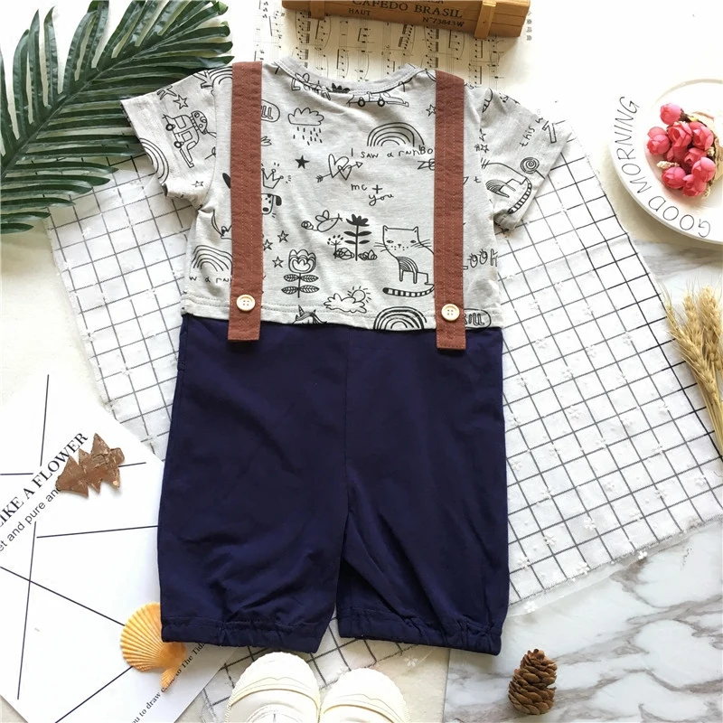 Летняя одежда Tonytaobaby новый стиль мужской комбинезон с открытыми бретелями для