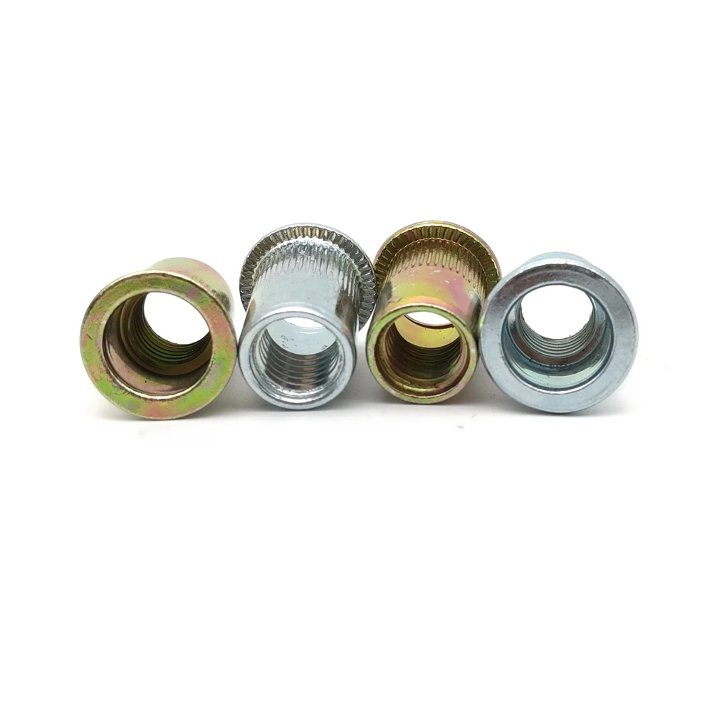 Оптовая продажа углеродистая сталь плоская головка заклепки гайка M3 M4 M5 M6 M8 M10 M12