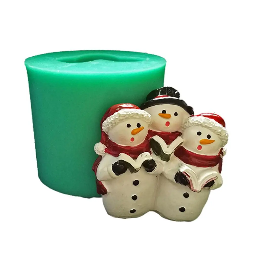 Силиконовая форма для торта свечи и мыла ручной работы в виде снеговика