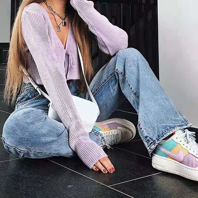 

Woman Jeans High Waist Clothes Wide Leg Denim Clothing Blue Streetwear Vintage Quality 2021 Fashion Harajuku Straight Pants